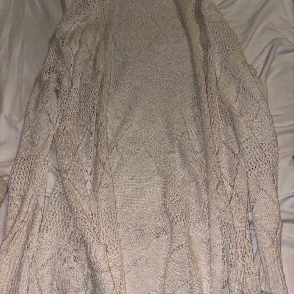 Hooked Up by IOT Cream Cardigan